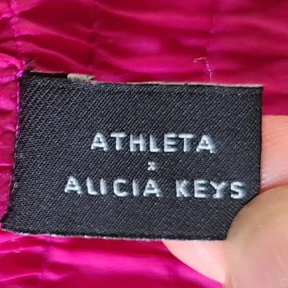 ATHLETA X ALICIA KEY HIGH WAIST UTILITY PANT FUSCHIA CARGO PARACHUTE JOGGER sz 2 - Picture 9 of 9